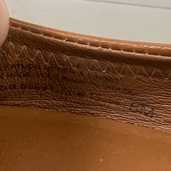 Tory Burch Tumbled Leather Reva Ballet Flats Royal Tan/Gold Size 8 - Picture 14 of 15